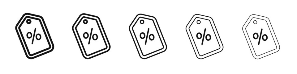 Discount icon vector outline set illustration sign