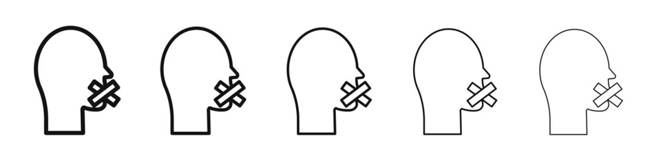 discrimination or censorship icon vector outline set illustration sign