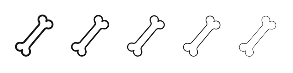 Dog bone icon vector outline set illustration sign