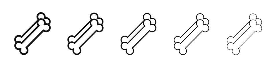 Dog bone icon vector outline set illustration sign