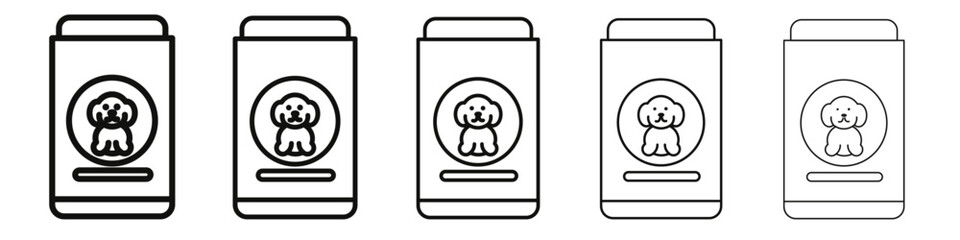Dog food icon vector outline set illustration sign