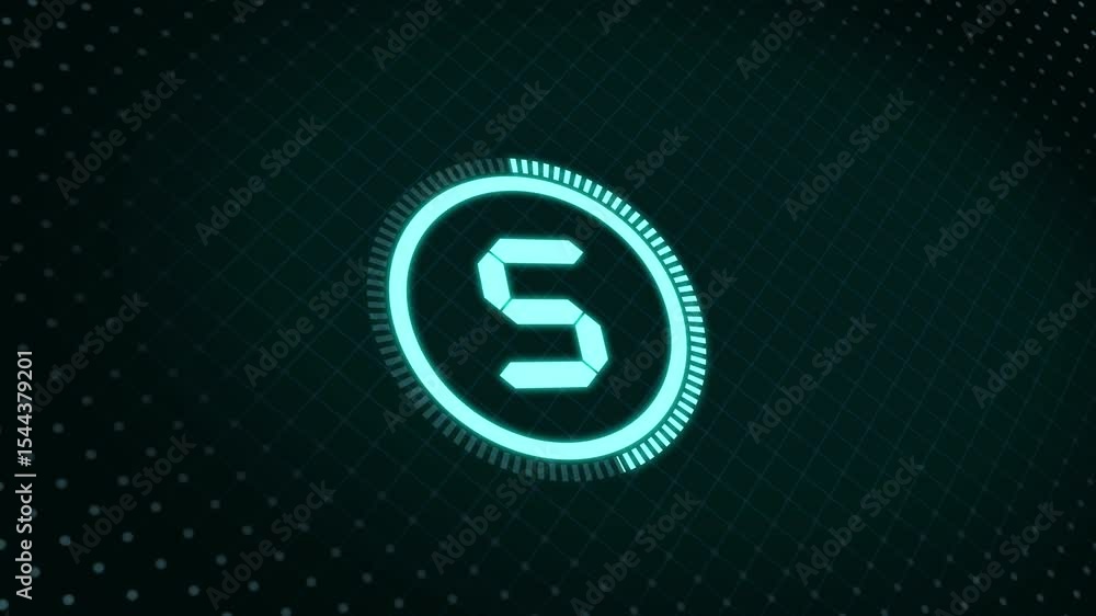 Poster 10 seconds countdown on futuristic technologies background. modern hud blue countdown animation 4k f