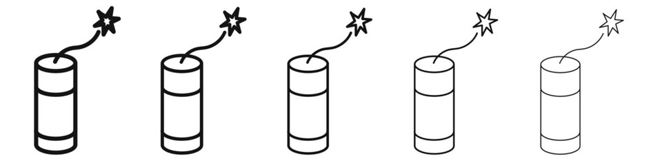 dynamite icon vector outline set illustration sign