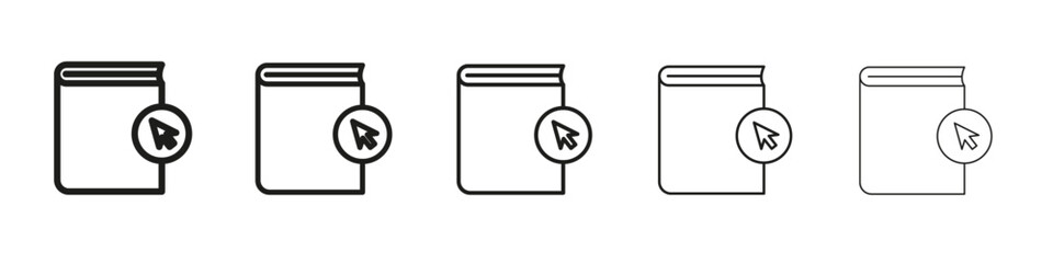 Ebook icon vector outline set illustration sign