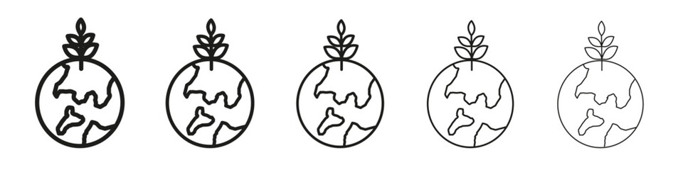 Ecology icon vector outline set illustration sign