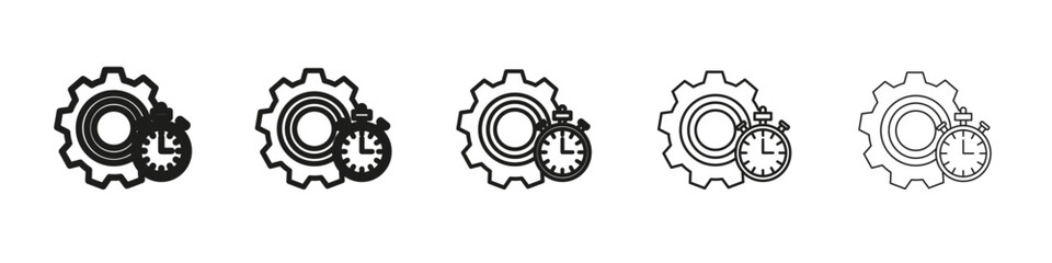 Efficiency icon vector outline set illustration sign