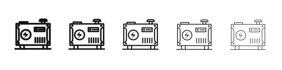 Electric generator icon vector outline set illustration sign