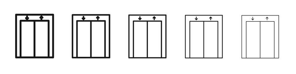 Elevator icon vector outline set illustration sign