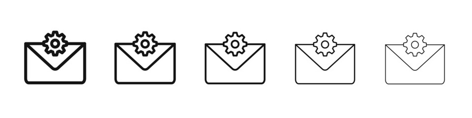 Email settings icon vector outline set illustration sign