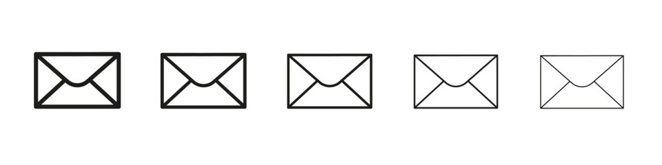 Email icon vector outline set illustration sign
