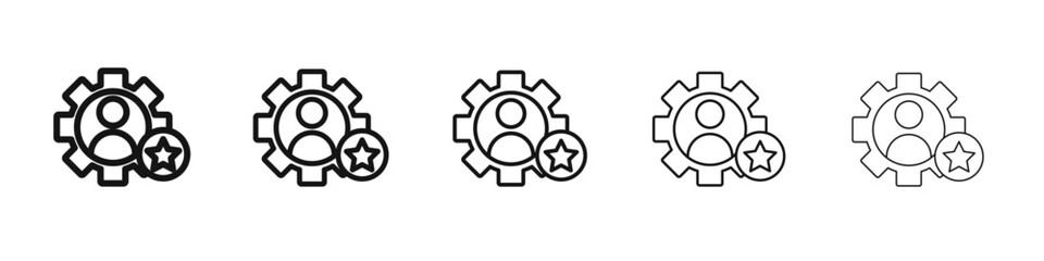 Employee skills icon vector outline set illustration sign