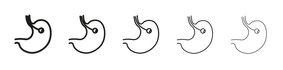 Endoscopy icon vector outline set illustration sign