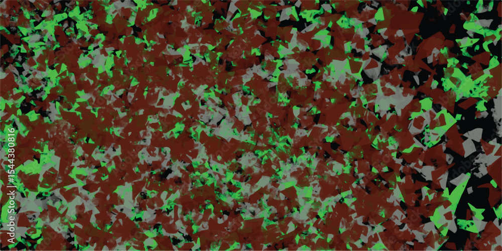 Poster abstract artistic background featuring a mosaic of geometric shapes in green grey and brown arranged