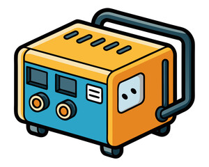 Portable generator power supply silhouette icon illustration