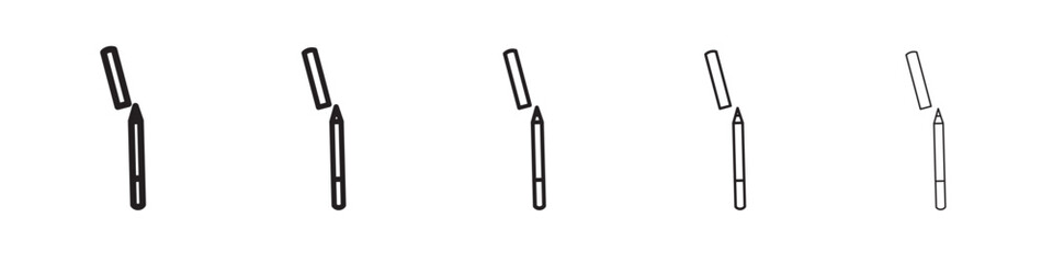Eyeliner icon vector outline set illustration sign