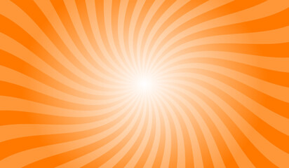 Obraz premium Safety Orange Radial Retro Glowing Rays Banner. Abstract Retro Whirlwind Starburst Vector Abstract Background. Twisted Radial Illustration.