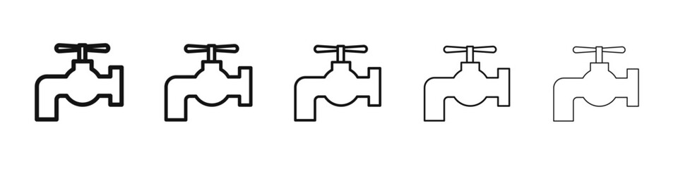 faucet icon vector outline set illustration sign