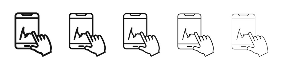 Finger confirms signature icon vector outline set illustration sign