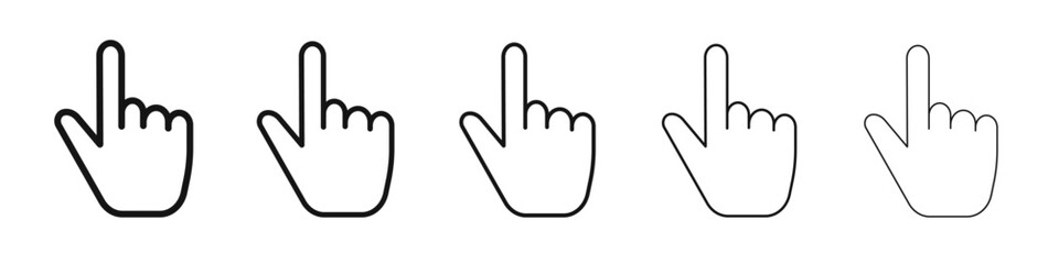 Finger icon vector outline set illustration sign