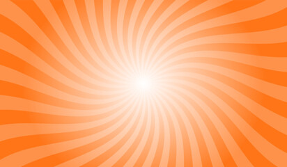 Obraz premium Pumpkin Orange Radial Retro Glowing Rays Banner. Abstract Retro Whirlwind Starburst Vector Abstract Background. Twisted Radial Illustration.