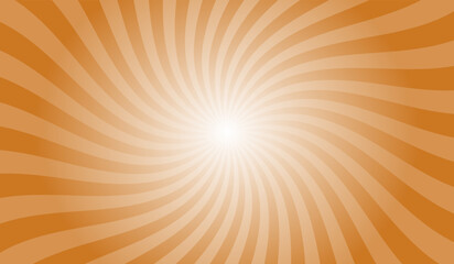 Obraz premium Ocher Orange Radial Retro Glowing Rays Banner. Abstract Retro Whirlwind Starburst Vector Abstract Background. Twisted Radial Illustration.
