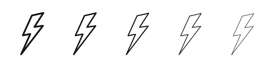 Fototapeta premium Flash icon vector outline set illustration sign
