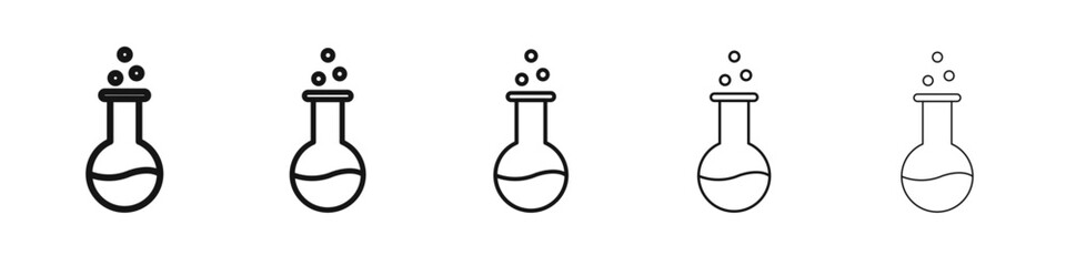 Flask icon vector outline set illustration sign
