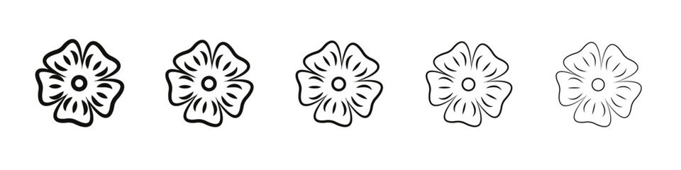 Obraz premium Flax flower icon vector outline set illustration sign