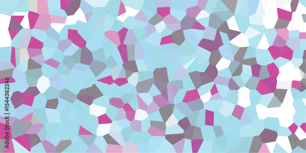 Poster abstract geometric mosaic in blue and pink colors a colorful irregular pattern texture for backgroun