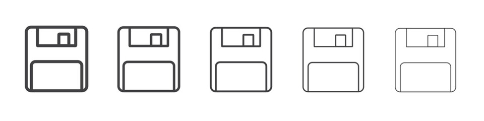 Floppy disk icon vector outline set illustration sign