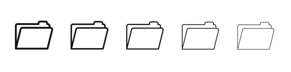 Folder icon vector outline set illustration sign