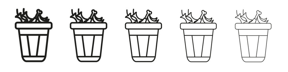 Food waste icon vector outline set illustration sign