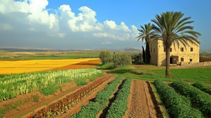 Farmland Landscape with Stone House