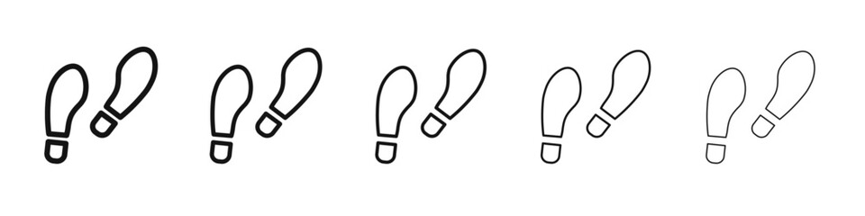 Footprints icon vector outline set illustration sign
