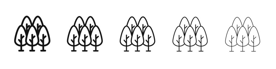 Forest Icon vector outline set illustration sign