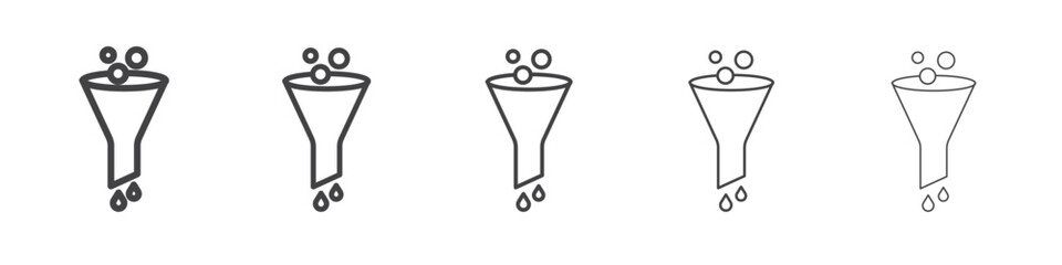 Obraz premium Funnel icon vector outline set illustration sign