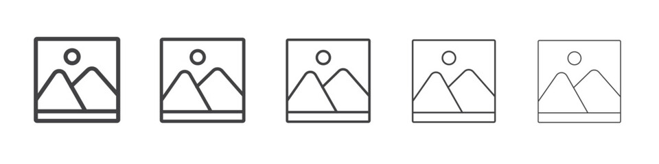 Gallery icon vector outline set illustration sign