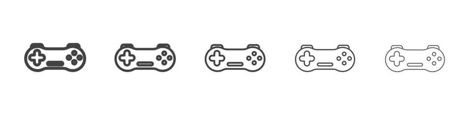 Gamepad icon vector outline set illustration sign
