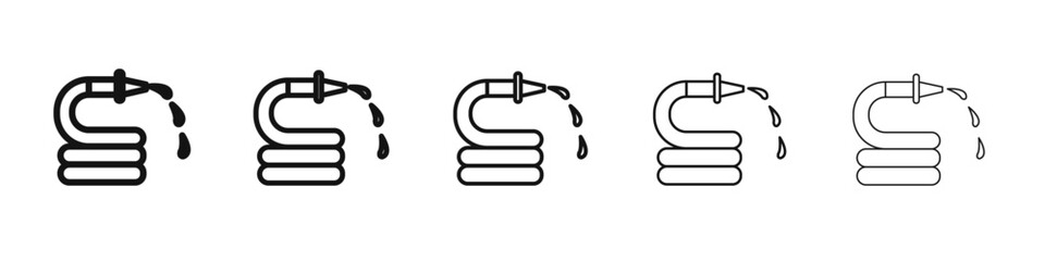 Obraz premium garden hose icon vector outline set illustration sign