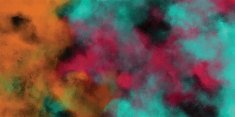 Abstract watercolor painting with dynamic colors of orange teal and pink blending across the artwork creating a dreamy and expressive visual effect for various creative projects