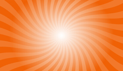 Obraz premium Spanish Orange Radial Retro Glowing Rays Banner. Abstract Retro Whirlwind Starburst Vector Abstract Background. Twisted Radial Illustration.