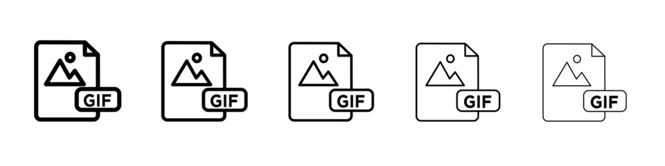 Gif icon vector outline set illustration sign