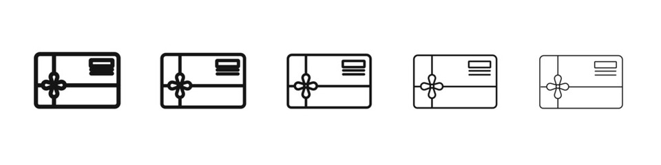 Gift card icon vector outline set illustration sign