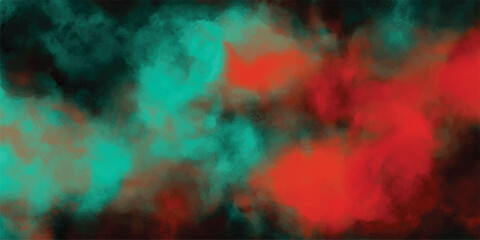 An artistic watercolor texture featuring a blend of vibrant teal and crimson hues which beautifully merges against a darker background creating a visually captivating design