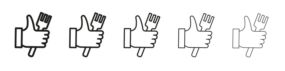 Obraz premium Good food icon vector outline set illustration sign