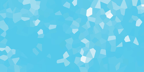 Light blue mosaic pattern composed of geometric shapes scattered across a bright pastel turquoise field suggesting a sense of digital design and tranquil aesthetics.