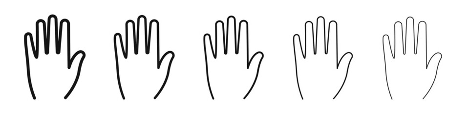 Hand icon vector outline set illustration sign
