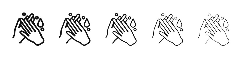 Obraz premium hand washing icon vector outline set illustration sign