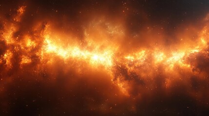 Naklejka premium Fiery Cosmic Nebula