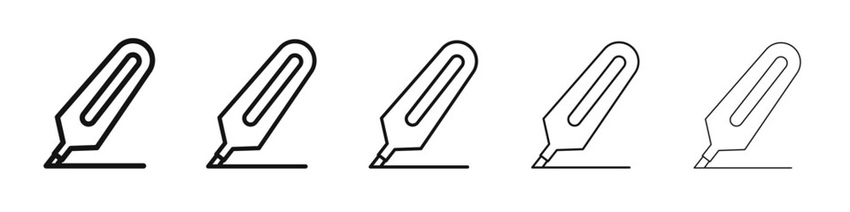 Highlighter icon vector outline set illustration sign